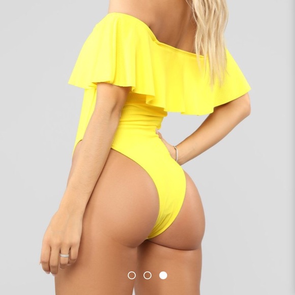 Flounce with it Swimsuit- Yellow - Picture 3 of 5